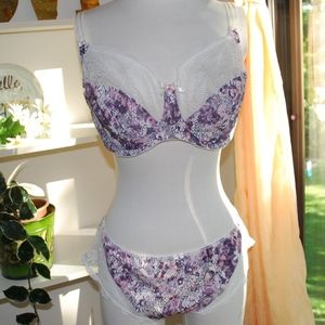 NWOT Fantasie Pink/Purple Lisbeth Bra Set 38F